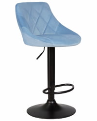 Стул барный DOBRIN LOGAN BLACK (пудрово-голубой велюр (MJ9-74)) 2 шт