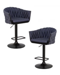 Стул барный ДОБРИН ЛЕОН (синяя ткань (ЛАР-275-29)) 2 шт / DOBRIN LEON (LAR-275-29))