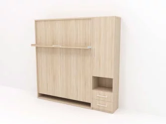 Кровать-трансформер Смарт 1 правый со шкафом 1400 Белая шагрень