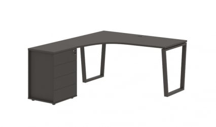 Стол эргономичный с тумбой левый ЕДИС ЕВCЕТ 1518 Л Мокко / EDIS EVCET L