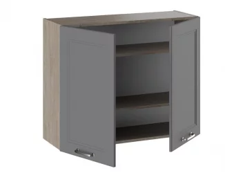 Шкаф навесной Одри В_72-90_2ДР Дуб Сонома трюфель/Серый шелк