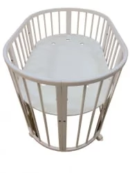 Кроватка для новорожденных Merry Happy Mini матовая Белая