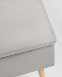 Банкетка Сторми с ящиком велюр серый