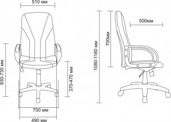 Кресло АВ 101 (аналог Менежер), кож.зам. Черный / AV