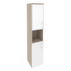 Шкаф высокий узкий левый ONIX O.SU-1.4R(L) white Дуб Аттик/Белый