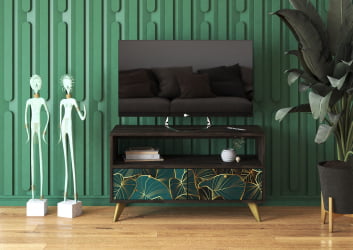 ТВ тумба ТМ-005 АРТ Угольный камень/VINIL