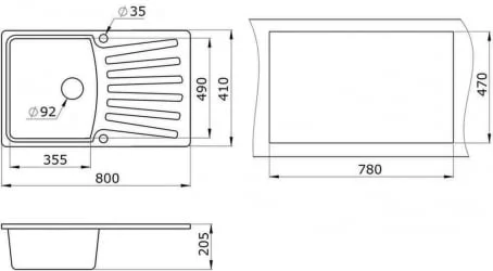 Кухонная мойка GRANULA 8001 Арктик