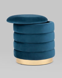 Пуф Франсис с ящиком велюр Синий