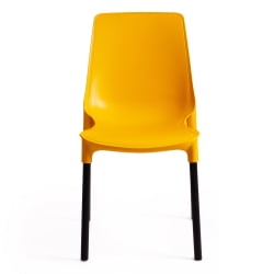 Стул GENIUS (mod 75) металл/пластик, 46x56x84cм, желтый/черные ножки