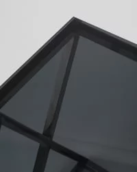 Журнальный стол ИНСИГНИЯ 55x55 Темный хром стекло smoke