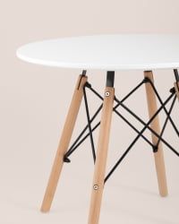Детский стол Eames DSW белый, ножки массив бука