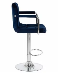 Стул барный DOBRIN KRUGER ARM Синий велюр MJ9-117