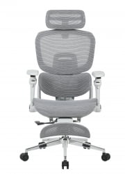 Кресло офисное ТопЧаирс Продигй с оттоманкой серый / TopChairs Prodigy