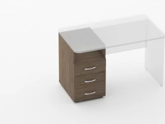 Тумба встраиваемая в стол на 3 ящика с нишей Glassy 3.12.12 Дуб Верцаска