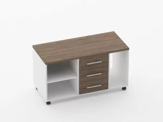 Тумба подкатная с нишей и полкой Deka 9.05.03Пр Дуб Верцаска/Белый