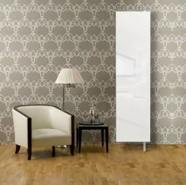 Распашной шкаф в гостиную в белом глянцевом стекле Драйв Шелф (правый) Венге