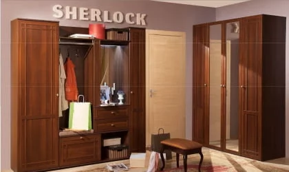 Фасад шкафа для обуви Sherlock 73 левый Орех шоколадный