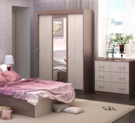 Двустворчатый гардеробный шкаф Басса ШКК 551 Ясень шимо/дуб сонома