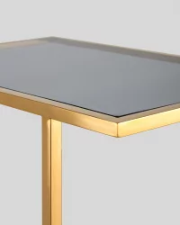Журнальный столик Бостон 50x32 Золото стекло smoke