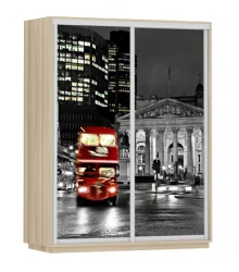 Шкаф-купе двухдверный Экспресс Дуо 1600х2400h Лондон/Ясень шимо светлый