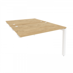Стол-приставка двойной на П-образном м/к к опорным элем. ОНИКС О.МП-Д.СПР-2.8 Тиквуд Светлый/Белый / ONIX O.MP-D.SPR-2.8