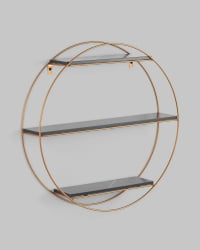 Полка Luna золотая Черный мрамор