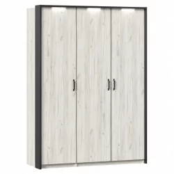 Шкаф трехстворчатый с паспарту Техно 10 Дуб Крафт белый