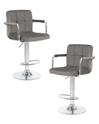 Стул барный DOBRIN KRUGER ARM (серый велюр (MJ9-75)) 2 шт