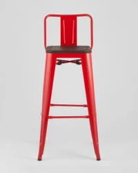 Стул барный Tolix Wood 75.5  со спинкой Красный