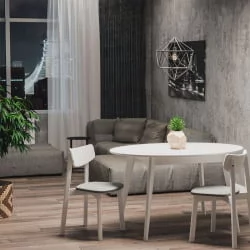 Стул с мягким сиденьем Вега Blue жаккард Орех