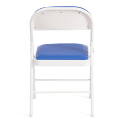 Металлический стул FOLDER (mod. 3022G) каркас: металл, сиденье/спинка: экокожа, 46.5 х 47.5 х 79 см, blue (синий) / white (белый)