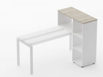 Стеллаж к столу Deka 9.06.10 Дуб Сантана светлый/Белый