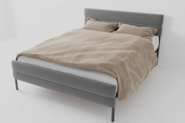 Кровать "Горизонт Мини" с ортопедическим основанием Цвет фасада: Серый; Цвет корпуса: Чёрный; Материал фасада: Металл/Велюр; Размер: 1400х2000 мм; Спальное место: 1400х2000 мм 