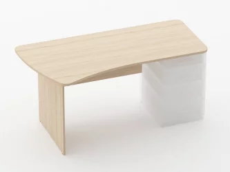 Стол эргономичный под встроенную тумбу Glassy 1.121.16Л Дуб молочный