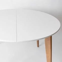 Стол обеденный Орион Plus 100x100 Морилка Дуб натуральный Эмаль белая