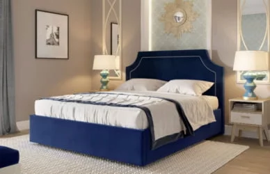Кровать с подъемным механизмом Катрин 1400 ПМ Мора синий