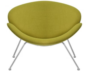 Кресло дизайнерское ДОБРИН ЕМИЛЙ (светло-зеленая ткань АФ3, хромированная сталь) 2 шт / DOBRIN EMILY AF3,