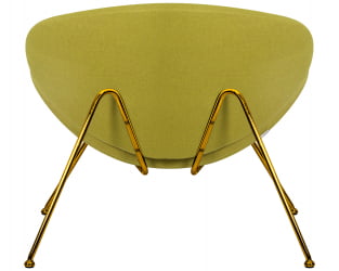 Кресло дизайнерское DOBRIN EMILY (светло-зеленая ткань AF3, золотое основание)