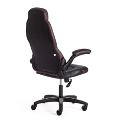 Кресло офисное BAZUKA кож/зам, черный/черный перфорированный/коричневый, 36-6/36-6/06/36-36