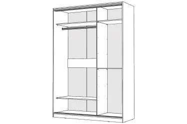 Шкаф-купе 2-х дверный Виктория 1400х584х2300, Белый 14ДЗДЗ-Б 310-13