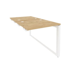 Стол-приставка двойной на О-образном м/к к опорым элем. ОНИКС О.МО-Д.СПР-0.7 Тиквуд Светлый/Белый / ONIX O.MO-D.SPR-0.7