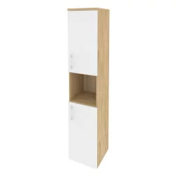 Шкаф высокий узкий правый ONIX O.SU-1.5(R) Тиквуд Светлый/Белый