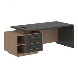 Стол руководителя левый VELION VCT 2190 L Яшма черный Кобра