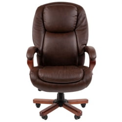 Кресло руководителя CHAIRMAN 408 кожа/экокожа, коричневый