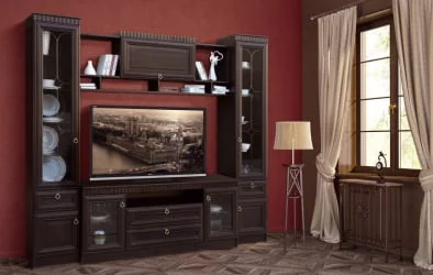 Шкаф в гостиную 604  Денвер темный