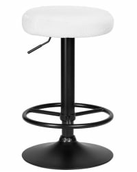 Барный стул ДОБРИН ТЕДДЙ БЛАCК (белый букле (13)) / DOBRIN TEDDY BLACK