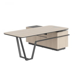 Стол руководителя левый Line СФ-571202.1 Дуб светлый Черный графит