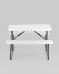 Комплект стола и двух скамеек Кейт раскладной Белый