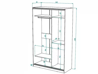 Белый шкаф-купе с зеркалом Виктория 1400х584х2300, Белый 14ДЗДЗ-ПЯ-Б 310-163