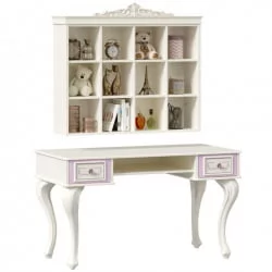 Стол письменный с полкой навесной Маркиза 03 Алебастр